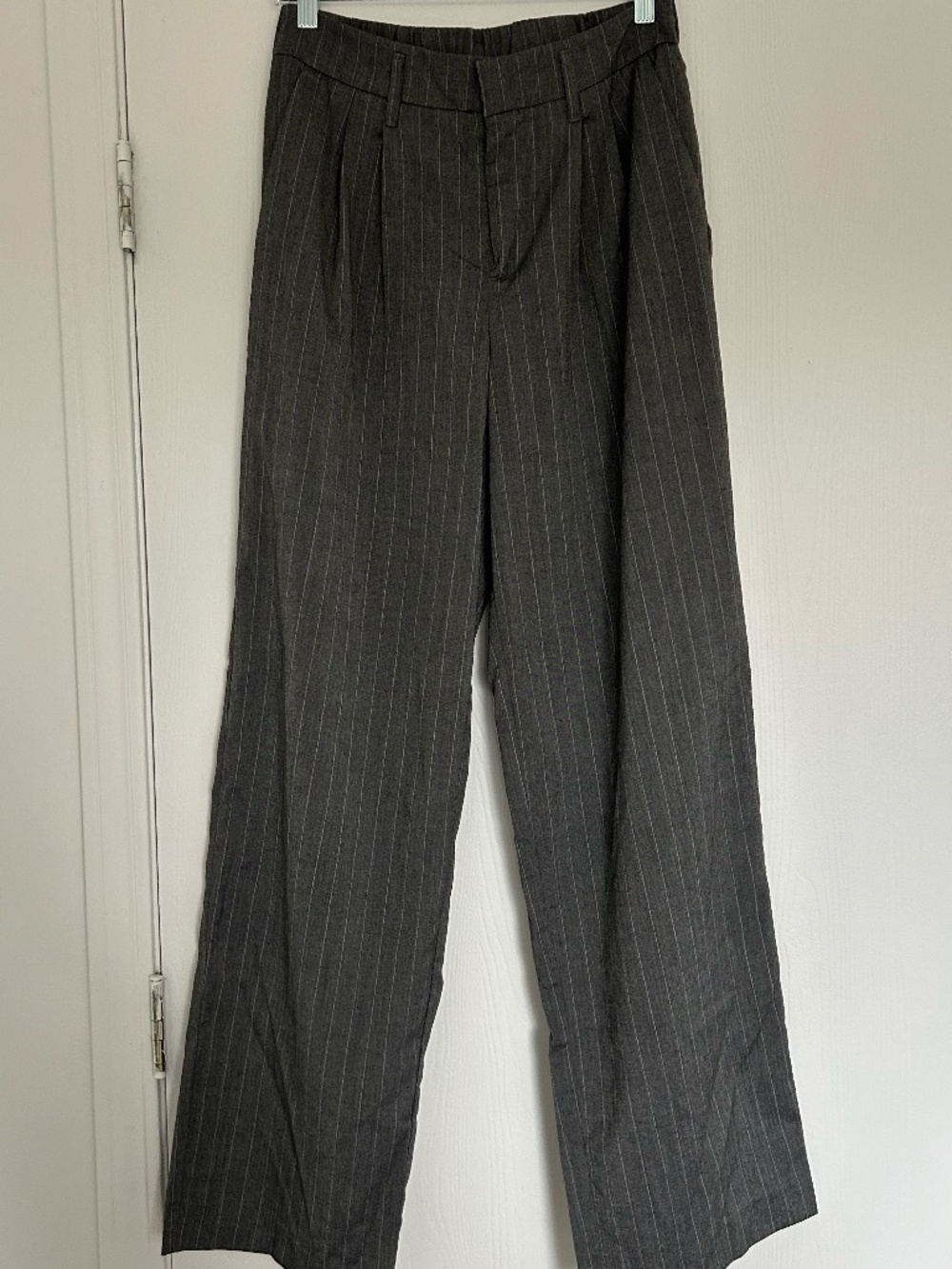 Gray and White Striped Trousers - A New Day - Size 6